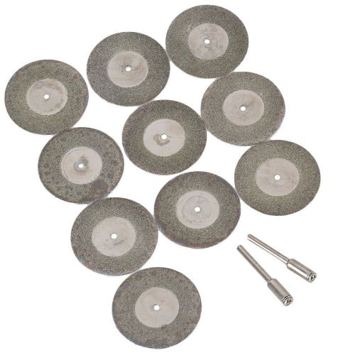 Rotary Discs Blades Tool Diamond Coated 40mm Cut Off Wheel Two Mandrel  10pcs