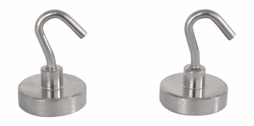 25lb strong magnetic neodymium rare earth magnet hooks, n48 (25 pounds) (2 pack) for sale