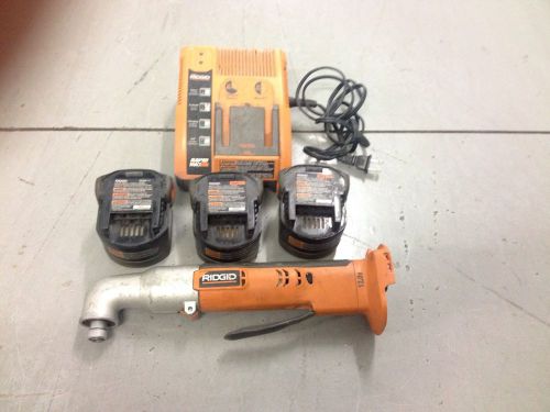 Ridgid R82233 12v Right Angle Drill w/ Charger / 3 Batteries