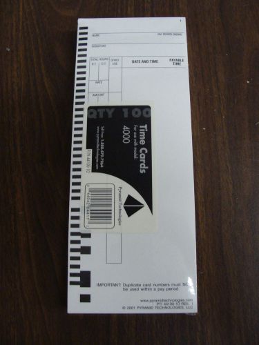 Pyramid 4410010 Attendance Cards, 3-1/2&#034;x9&#034;, 100/PK, White FREE SHIPPING!!