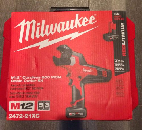 New Milwaukee 2472-21XC M12™ 600 MCM Cable Cutter Kit - Ideal for Electricians