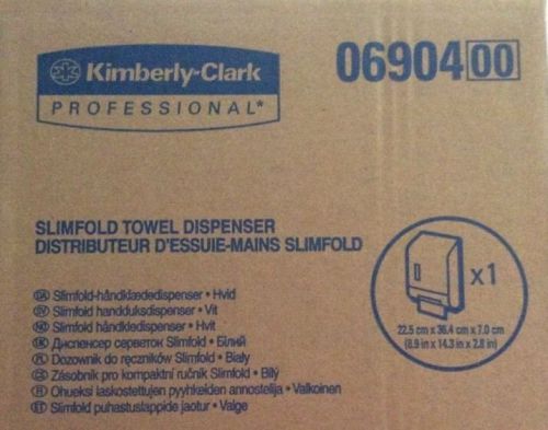 Slimfold folded paper towel dispenser (kimberly clark 06904) white manual disp. for sale