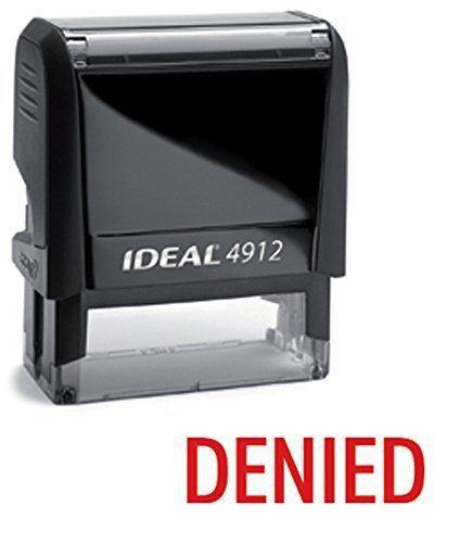 Ideal Rubber Stamps DENIED Red Office Stock Self-Inking Rubber Stamp