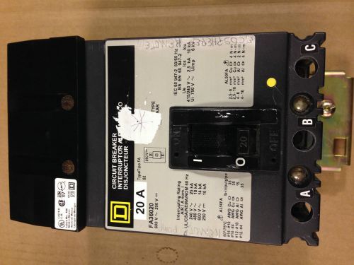 Square d fa36020 i-line circuit breaker. schneider. tested &amp; ready to use. for sale