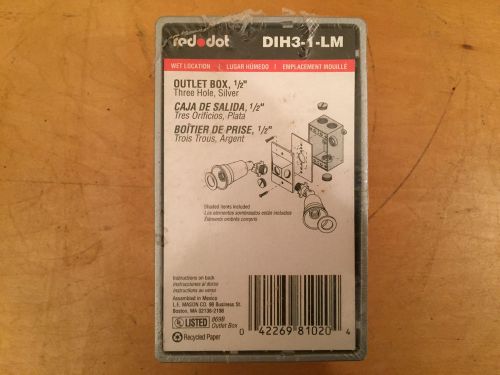 Red Dot IH3-1-LM Device Outlet Box, 1 Gang, 3 Hub, 2-13/16-Inch Width