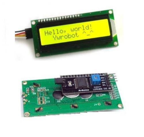 IIC/I2C/TWI/SPI Serial Interface1602 16X2 Character LCD Module Display Yellow