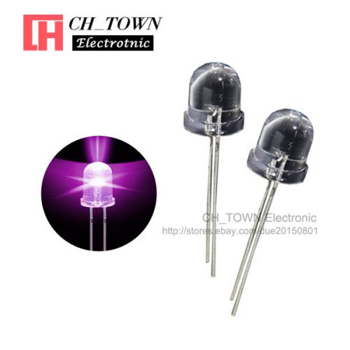 50pcs 10mm Led Diodes Purple/UV Light Emitting Diode Water Clear Round top