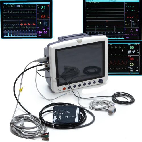 12.1 inch Portable ICU CCU Vital Sign Patient Monitor ECG NIBP SPO2 RESP TEMP PR