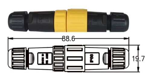 IP67 IP68 M16 Waterproof Soldering Easy Use 3 Pin 10A Connector [SQ16-3P]
