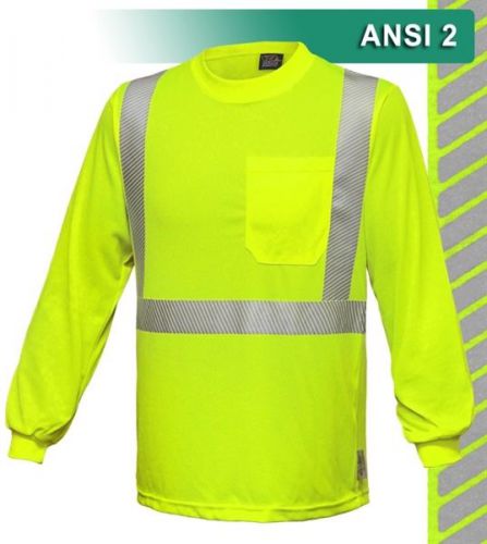 Reflective apparel safety long sleeve hi viz work shirt ansi class 2 vea-202-ct for sale