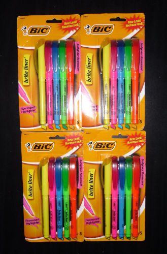 BIC Brite Liner Fluorescent Highlighter, 5-Count (Pack of 4) 20 Total