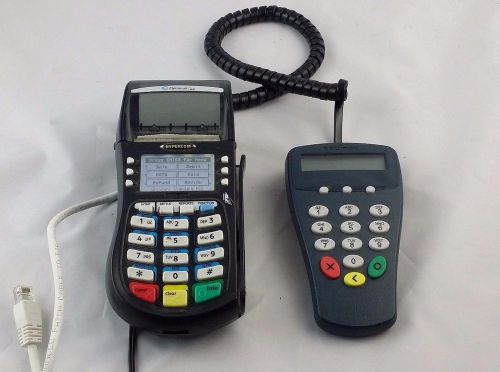 Hypercom Optimum T4220 Payment Credit Card Terminal &amp; Equinox P1300 Key Pin Pad