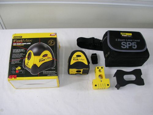 Clean Stanley FatMax SP5  5-Beam  Laser Level #77-154 - In Box with Mount &amp; Case