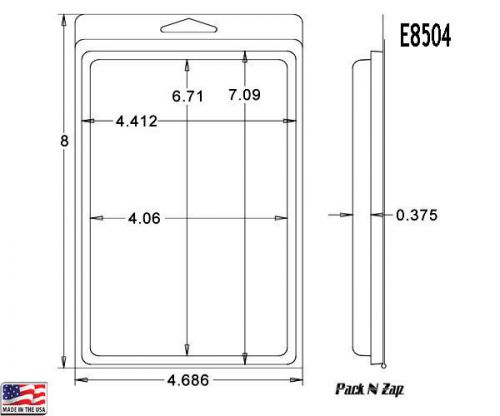 E8504: 300- 8&#034;H x 4.7&#034;W x 0.4&#034;D Clamshell Packaging Clear Plastic Blister Pack