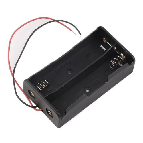 Plastic Battery Storage Case Box Holder For 2 x 18650 3.7V With Wire Leads EA