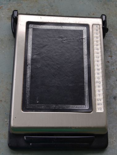 Vintage Bates Listfunder Cavalier Desktop Rolodex Address Book Orange NJ #7452