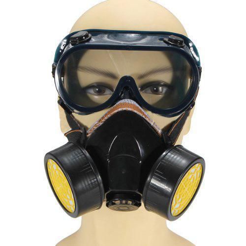 Industrial ga anti dust paint respirator mask chemical + eye goggles for sale