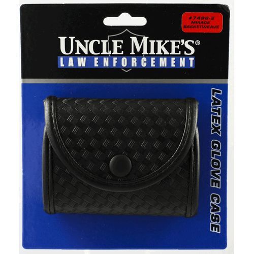 Uncle mike&#039;s 7496-2 double latex glove pouches mirage bw black for belt to 21/4&#034; for sale
