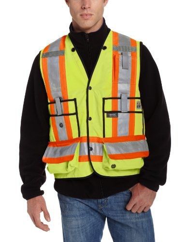 Work king men&#039;s hi-vis surveyor vest, safety yellow, large for sale