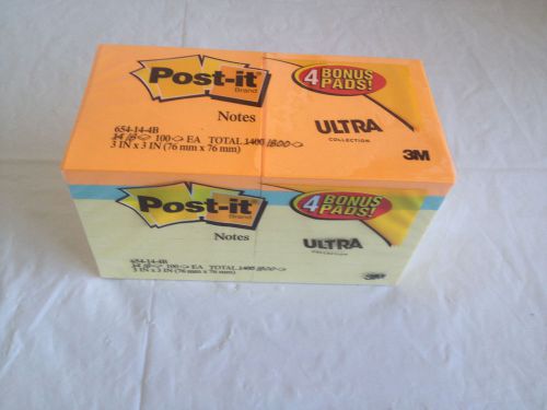 NIP 18 Pads Post-it Notes Ultra 3&#034;  x  3&#034; 100 Sheets Each pack 1800 total