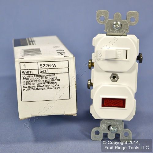 Leviton White Commercial Toggle Wall Switch w/Pilot Light 15A 5226-W-042