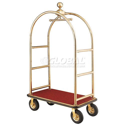 New luggage cart, motel suitcase trolly hotel cart, global industrial, gold for sale