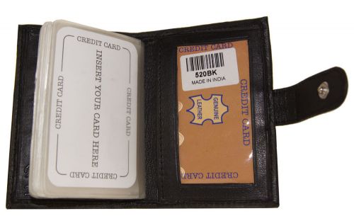 Business Credit Card Picture ID Holder 16 Pages with Snap Black by AG Wallets