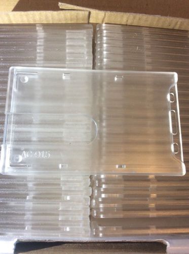 10 Pack Rigid / Hard Plastic Clear Vertical Top Load Badge Holders (AC-915-Q10)