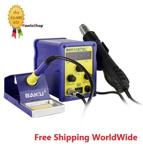 Baku bk-878l2 700w 220v eu plug 2 in 1 rework station soldering iron&amp;hot air gun for sale