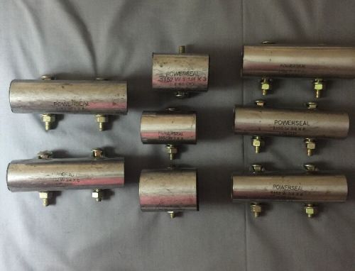 Lot of 8 powerseal model 3152 bolt type pipe repair clamps different lenths for sale