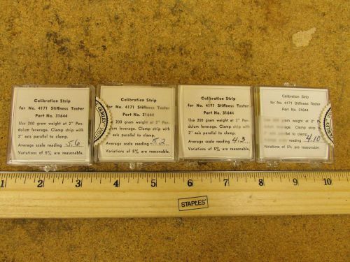 Lot of 4 Gurley Calibration Strips Part No 31644 for No. 4171 Stiffness Tester