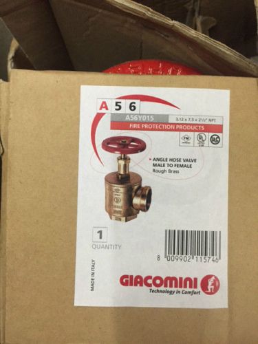 Giacomini fire hose valve a56y015 3,12 x 7,5 x 2.5 npt (new) for sale