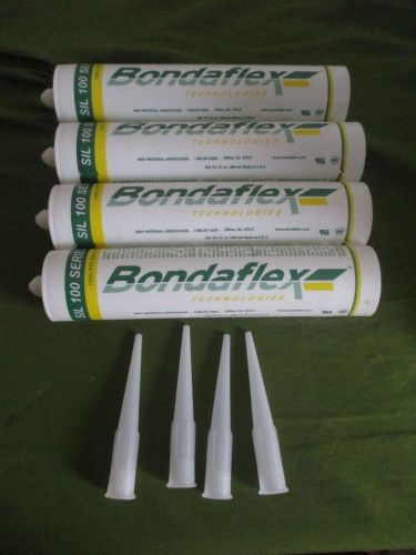 4x BONDAFLEX 100  Clear Silicone Sealant Adhesive 10.1 fl. oz. cartridge