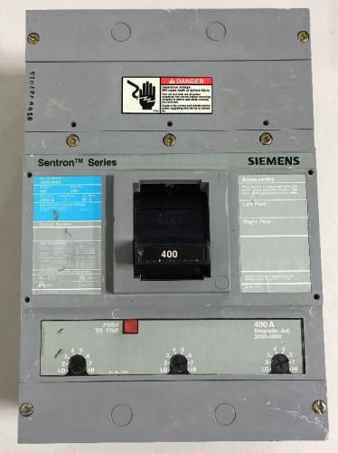 Siemens jxd23b400 sentron series type jxd2-a 3 pole 400 amps 240 volts. for sale