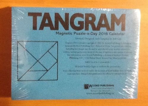 Tangram magnetic puzzle-a-day 2016 calendar by jeff cole for sale