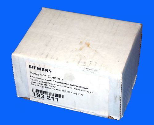 New siemens 193-211 powers controls pneumatic room thermostat &amp; wallplate for sale