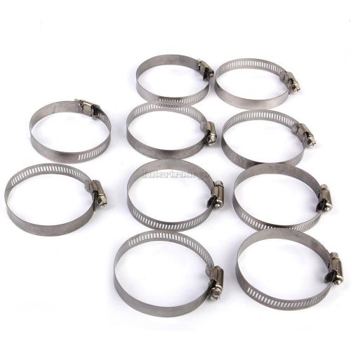 10x adjustable fuel petrol pipe hose clips stainless spring clamps 38-57mm for sale