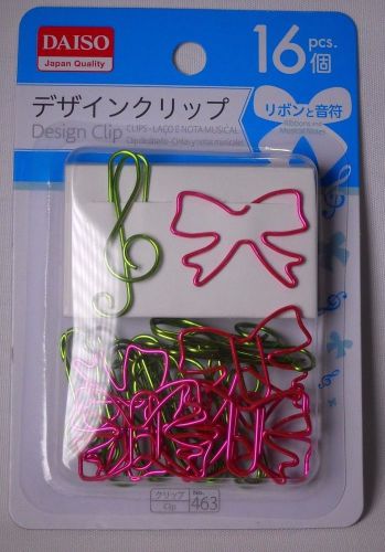 Design Clip, Pink Ribbon and Green Musical Notes G Clef Treble Clef 16 pcs