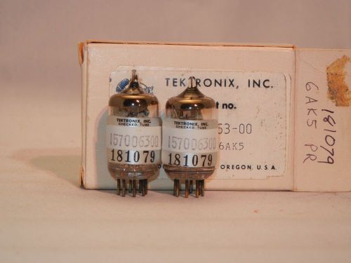 New Vintage Tektronix 157-0063-00 Matched Pair 6AK5 Vacuum Tubes NIB NOS
