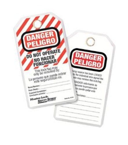 Master lock heavy duty english/spanish &#034;danger - do not operate&#034; tag, polyester, for sale
