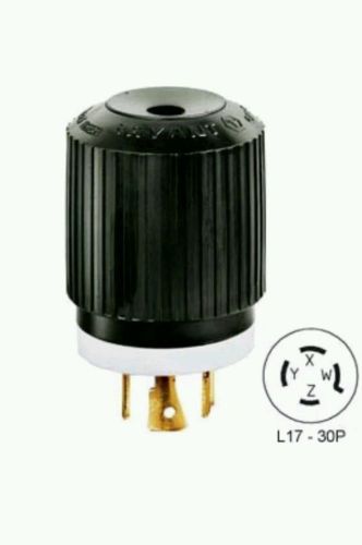 NEW Bryant 71730NP Male Black &amp; White Locking Plug 600Vac 30A 3PH NEMA: L17-30