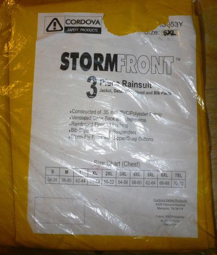 Stormfront 3-Piece Heavy Duty Yellow Rainsuit Sz. 5X Large w/Hood/Pants/Jacket
