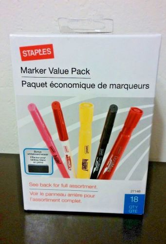 18 PC VALUE PACK Permanent Markers, Highlighters, Dry-Erase Markers, ERASER NIB
