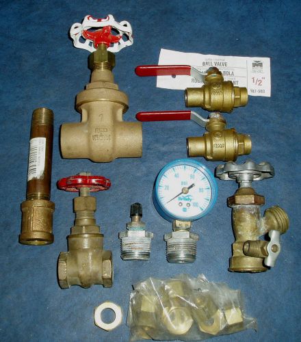 3  nos solder valves 1&#034;gate &amp; 2-1/2&#034;ball valves +used plumbing parts for sale
