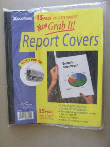 Duo-tang #73315 grab it! report covers - clear with grip strips - 15 pack for sale