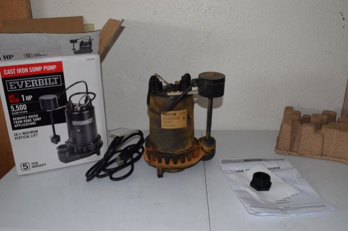 Everbilt 1HP 5,500 GPH Cast Iron Sump Pump Professional PSSP10001VD