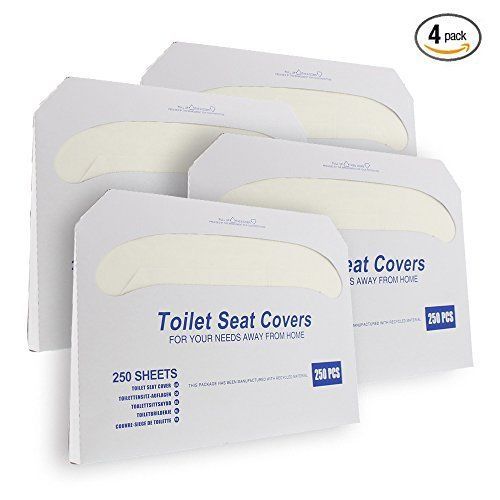 Home Supply Disposable Half Fold Toilet Seat Cover Dispenser White 4 Pack 250