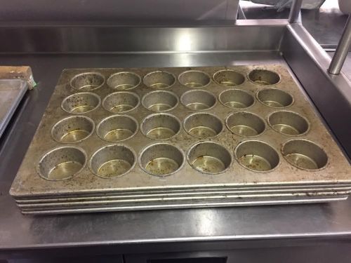 6 Heavy Duty Commercial Baking Bakery Muffin Pans 24 Hole