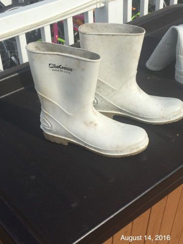 White Lacrosse  Rubber Boots Shrimp and food service   SIZE 12