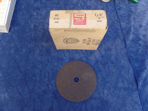 Vintage armour box of 25 resin fibre discs green back 7 x 7/8 24 grit for sale